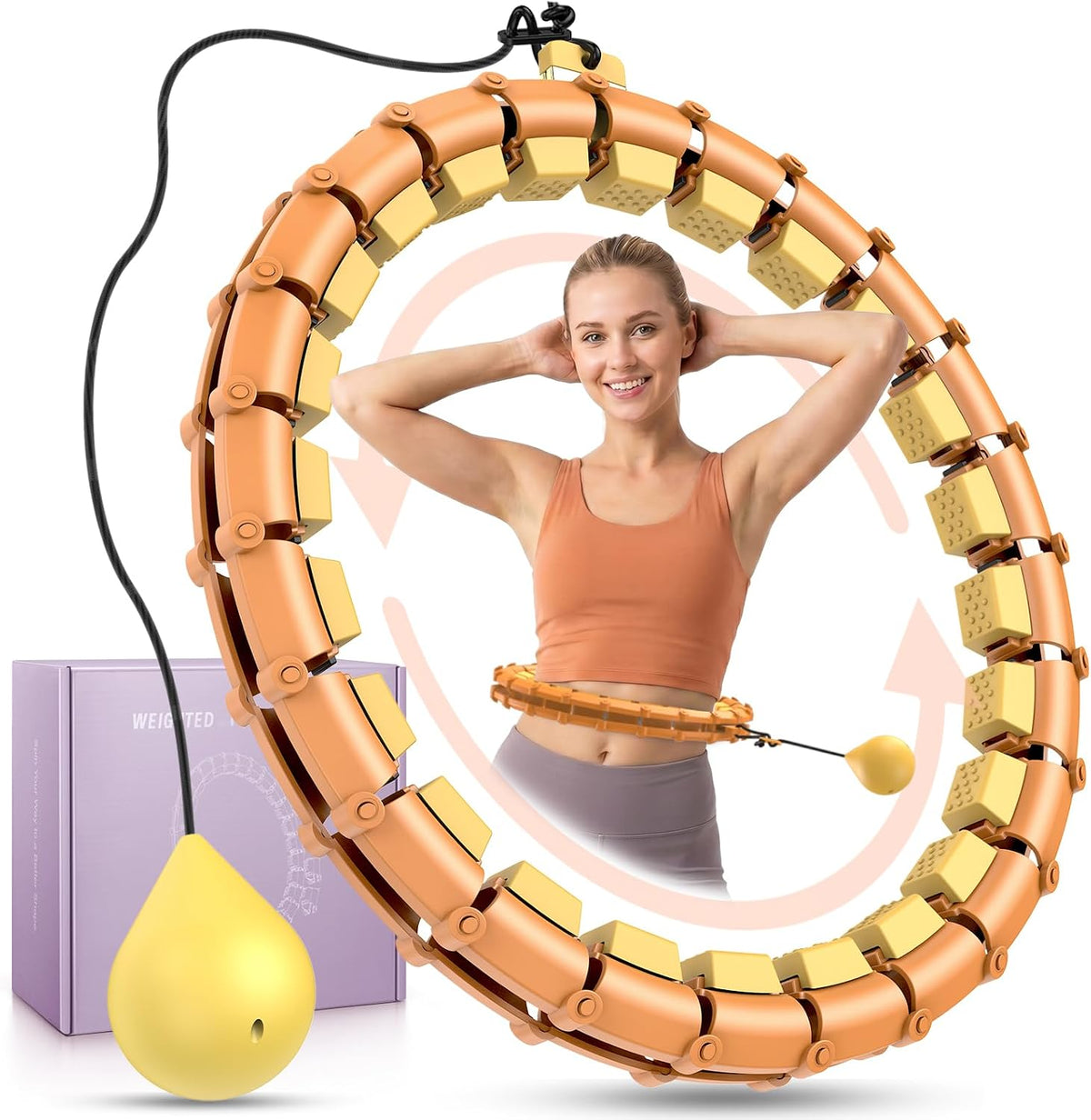Aro de Fitness Pesado Infinity Utilizable Desmontable Silencioso de 47 Pulgadas, 24 Nudos