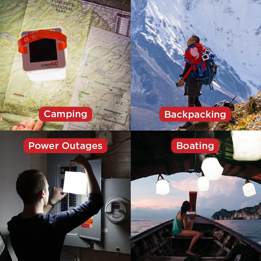 Lámpara LuminAID Nova - Linterna LED solar inflable para camping, senderismo y