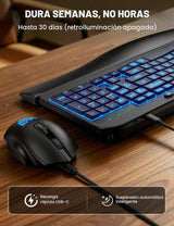 SABLUTE MA12Pro Wave - Teclado inalámbrico y mouse ergonómico, con...