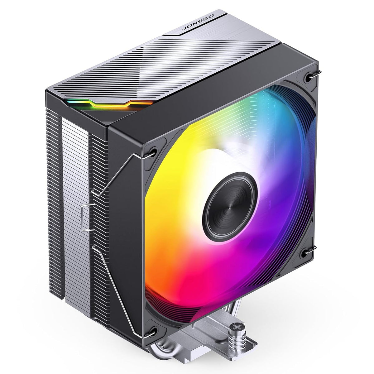 JONSBO Enfriador de CPU negro CA40, refrigeración por aire de la serie ARGB Mute, Altura del ventilador de CPU 6.181 in, enfriador de aire de CPU de ventilador PWM de 4.724 in, radiador de 4 tubos de calor de cobre, AM5/AM4/Intel LGA115X/1200/1700/1851