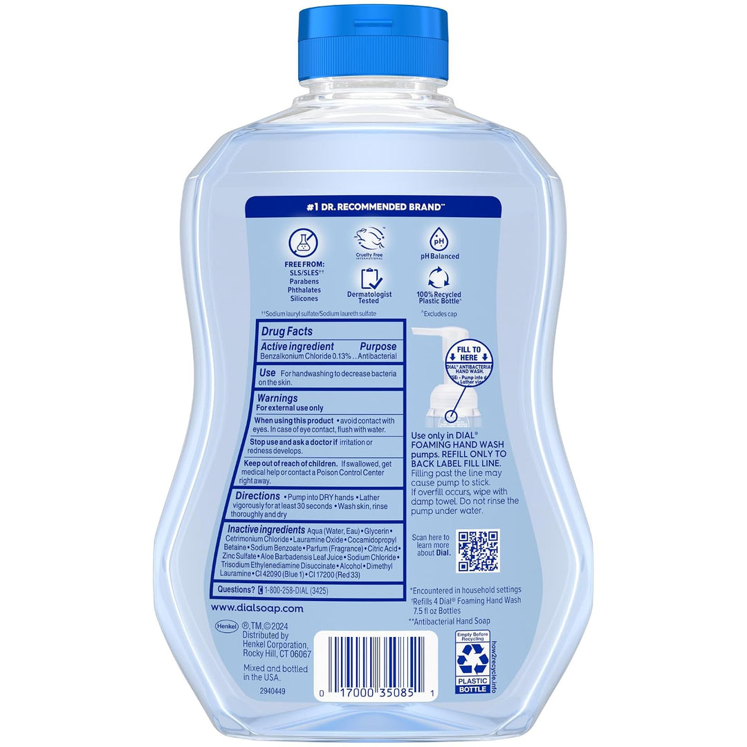 Dial Jabón de manos espumoso de defensa antibacterial + aloe, aroma...