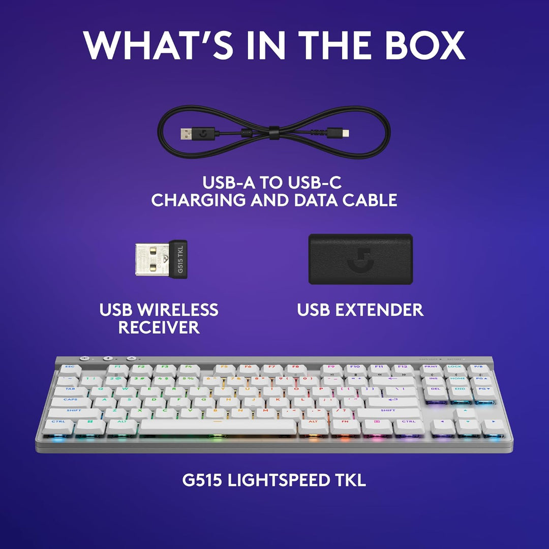 Logitech G 515 Lightspeed TKL - Teclado inalámbrico para juegos de...
