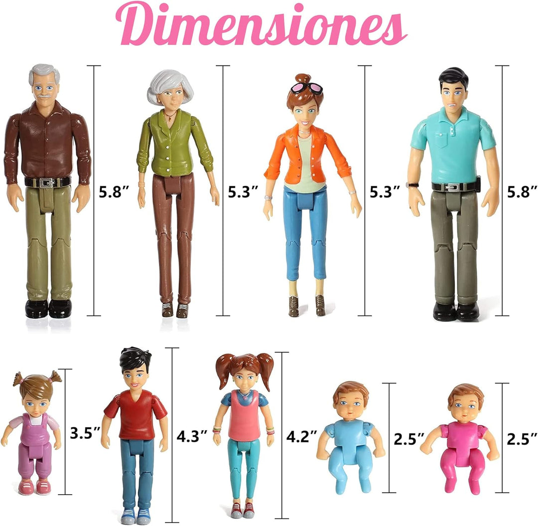 Beverly Hills Sweet Li'l Family - Juego de 9 figuras flexibles...