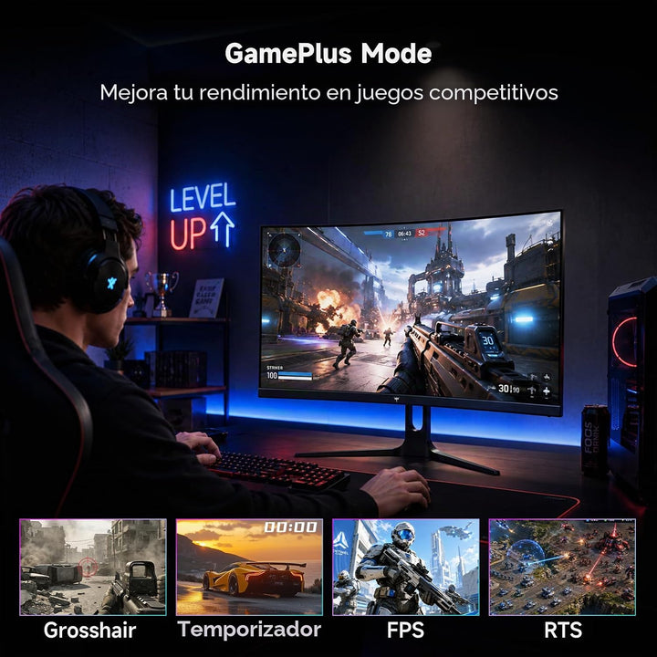 KTC Monitor curvo para juegos de 32 pulgadas 280Hz 240Hz, monitor d...