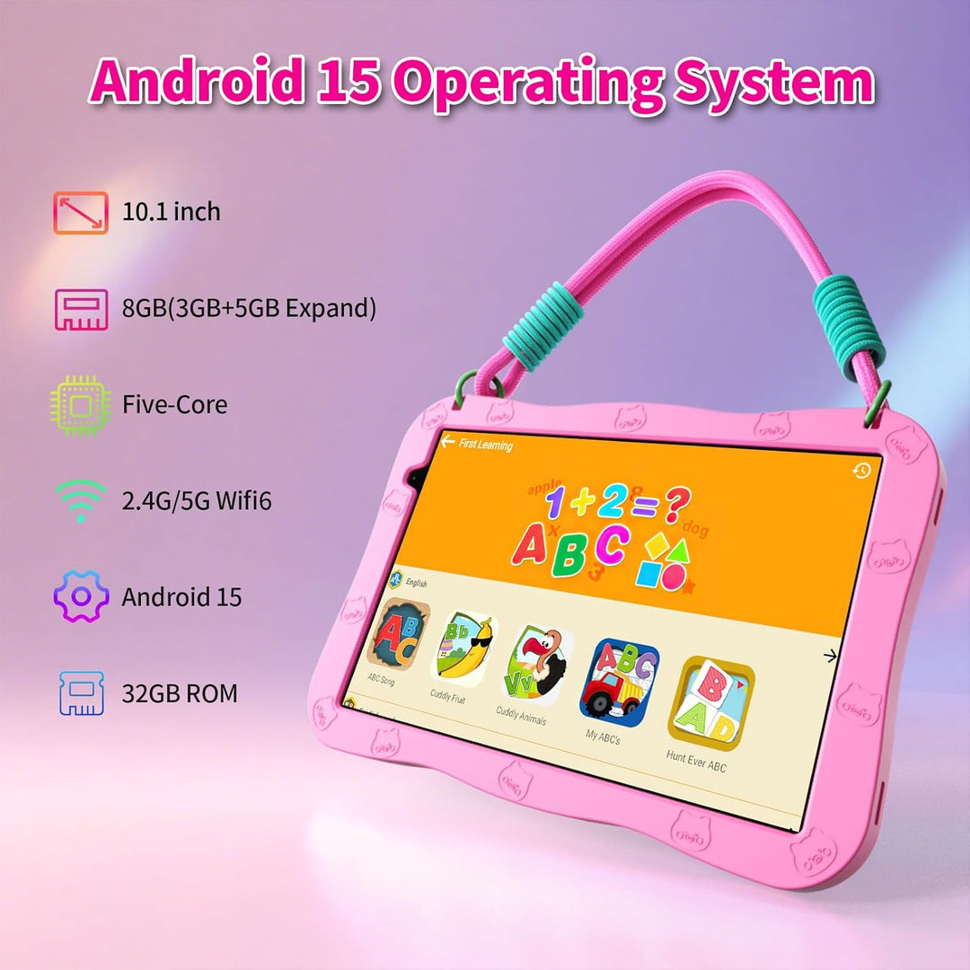 VOLENTEX Tablet infantil de 10 pulgadas con funda con cordón, table...