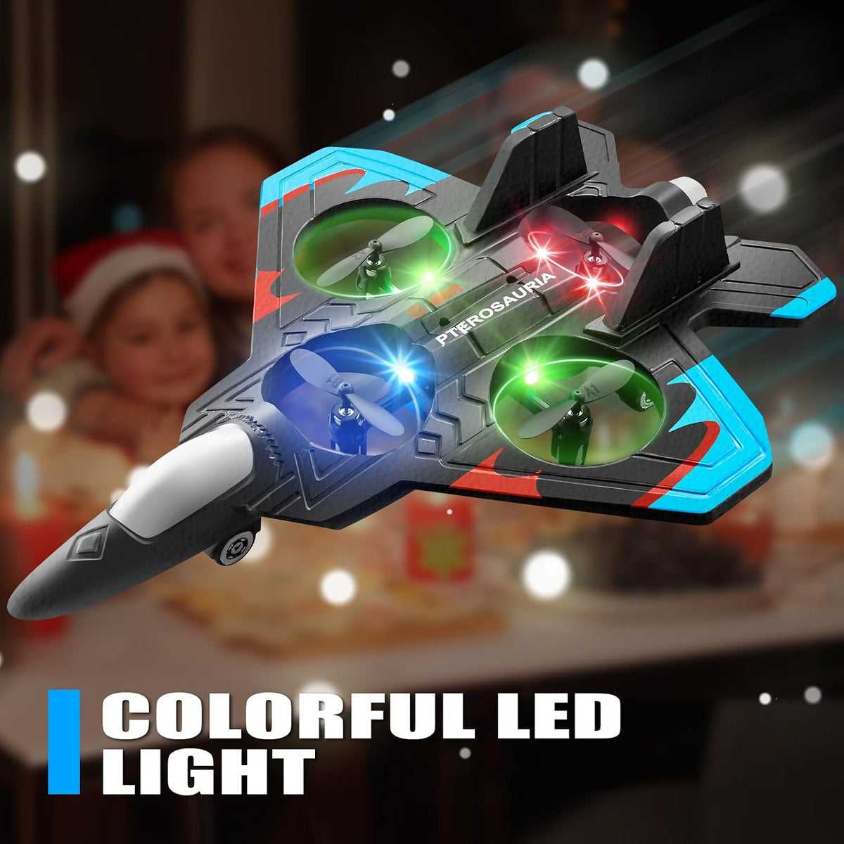 4DRC V32 Aviones de espuma con control remoto para niños y adultos, aviones de combate RC con luz, 360° Flip Fighter Jet Toys, Stunt Roll, regalos de juguete de avión para niños