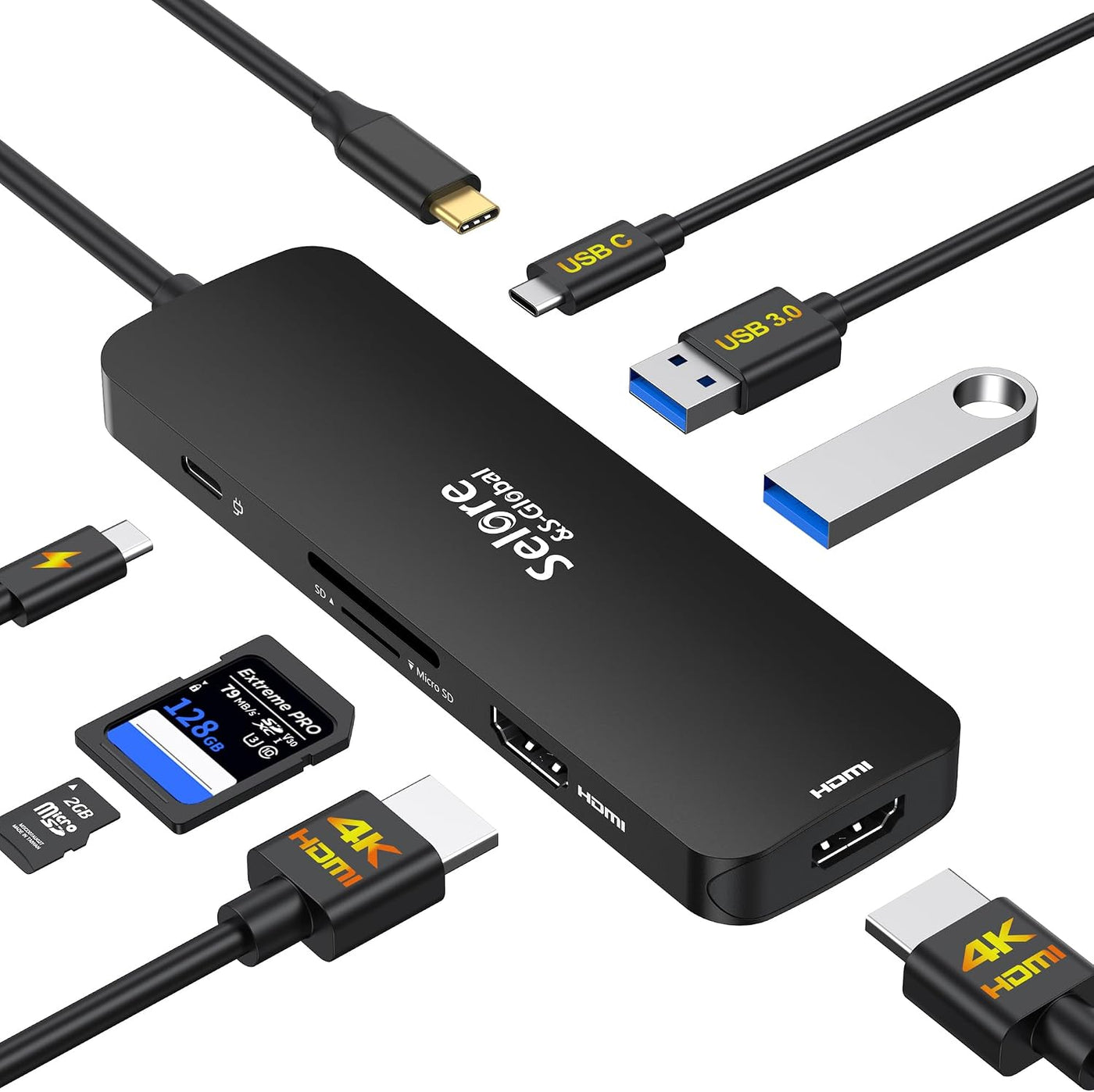 Estación de acoplamiento USB C Monitor HDMI dual, adaptador USB C a...
