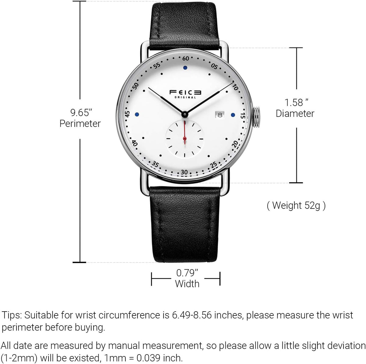 FEICE Relojes para hombres Mecanico Automático 5ATM Resistente al agua Acero inoxidable Relojes de lujo para uso casual, negocio y vestir FF019