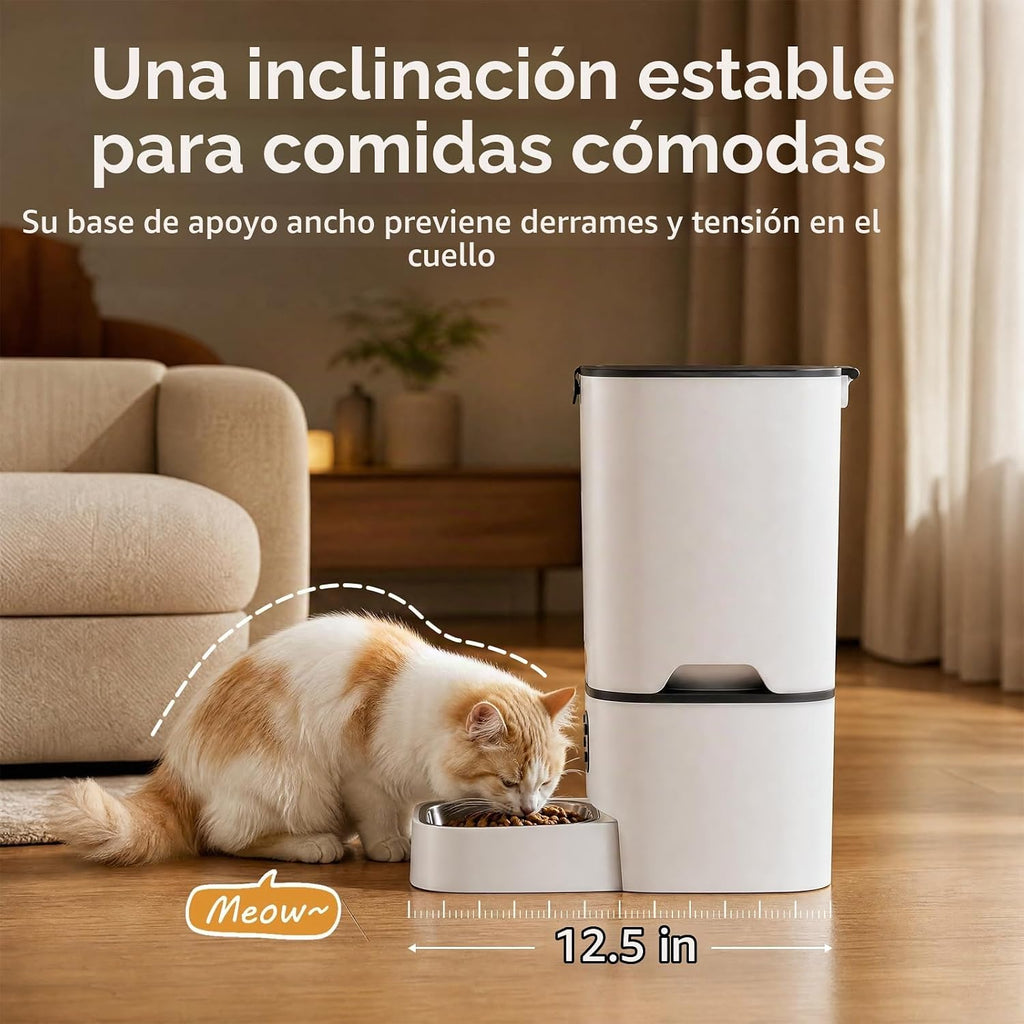 Comedero Automático para Gatos 7L, Dispensador de Comida 9 Comidas/Día para Gatos y Perros Pequeños