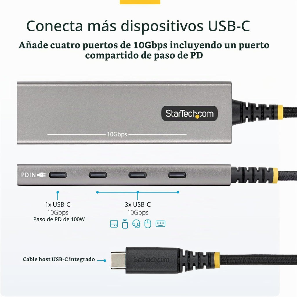 StarTech.com, 309B-USBC-HUB, hub USB de 4 puertos