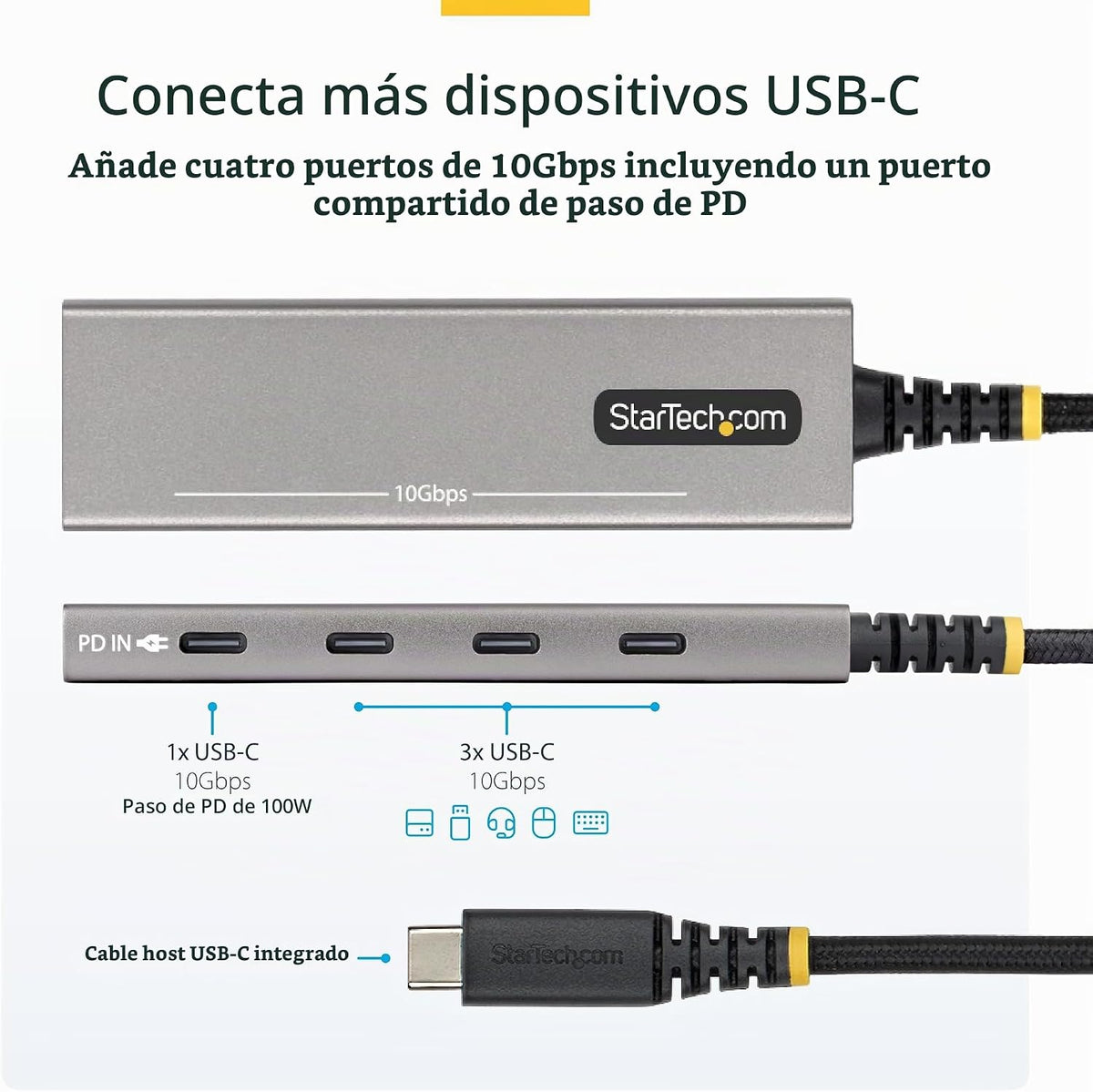 StarTech.com, 309B-USBC-HUB, hub USB de 4 puertos