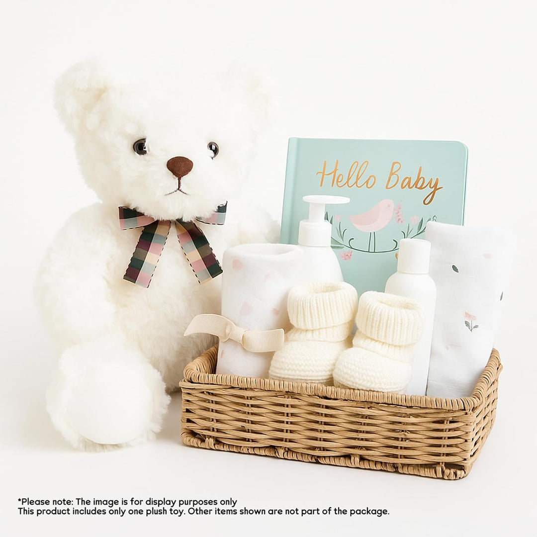 WEIGEDU Oso de peluche blanco esponjoso, animales de peluche de jug...