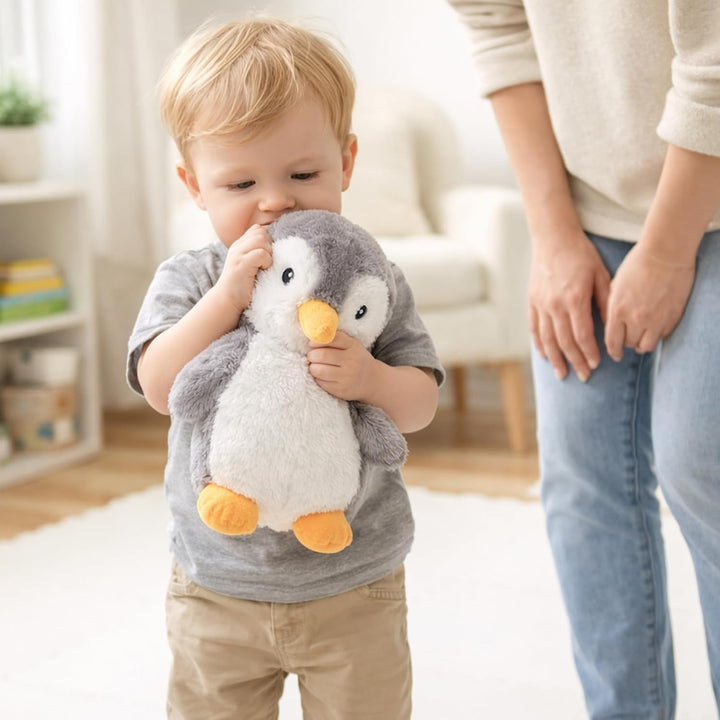 WEIGEDU Peluche de pingüino rey con ojos bordados, juguetes de pelu...