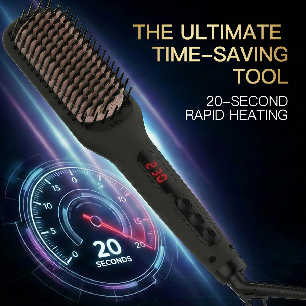 MEGAWISE Cepillo alisador de pelo iónico Pro Ceramic para salón en...