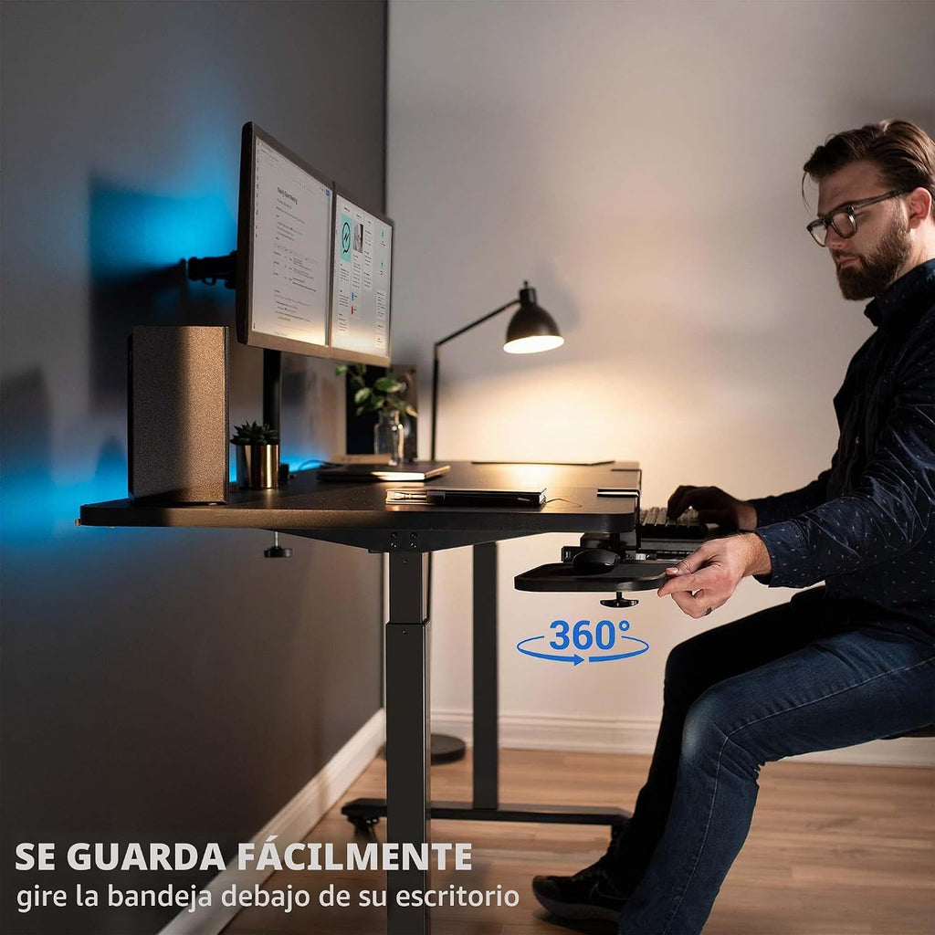 VIVO Plataforma de soporte de alfombrilla de ratón con abrazadera negra