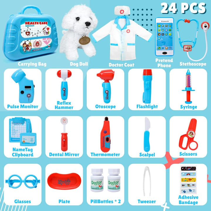 Meland Kit de médico de juguete para niños, juego de simulación con...