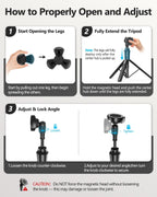 UBeesize Trípode magnético de 72 pulgadas para iPhone con control remoto, soporte extensible para teléfono celular, compatible con MagSafe, trípode para selfie stick para iPhone 15, 14, 13, 12, 11 y