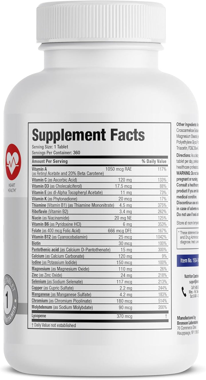 Bronson ONE Daily Multivitamínico Completo Multimineral para Hombre...
