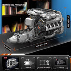 Mould King V8 Kit de modelo de motor turbo doble que funciona – Más de 2899 piezas, construye tu propio kit de motor de modelo visible para adultos con motor y batería, bloques de construcción para adultos, juguetes de construcción STEM de bricolaje