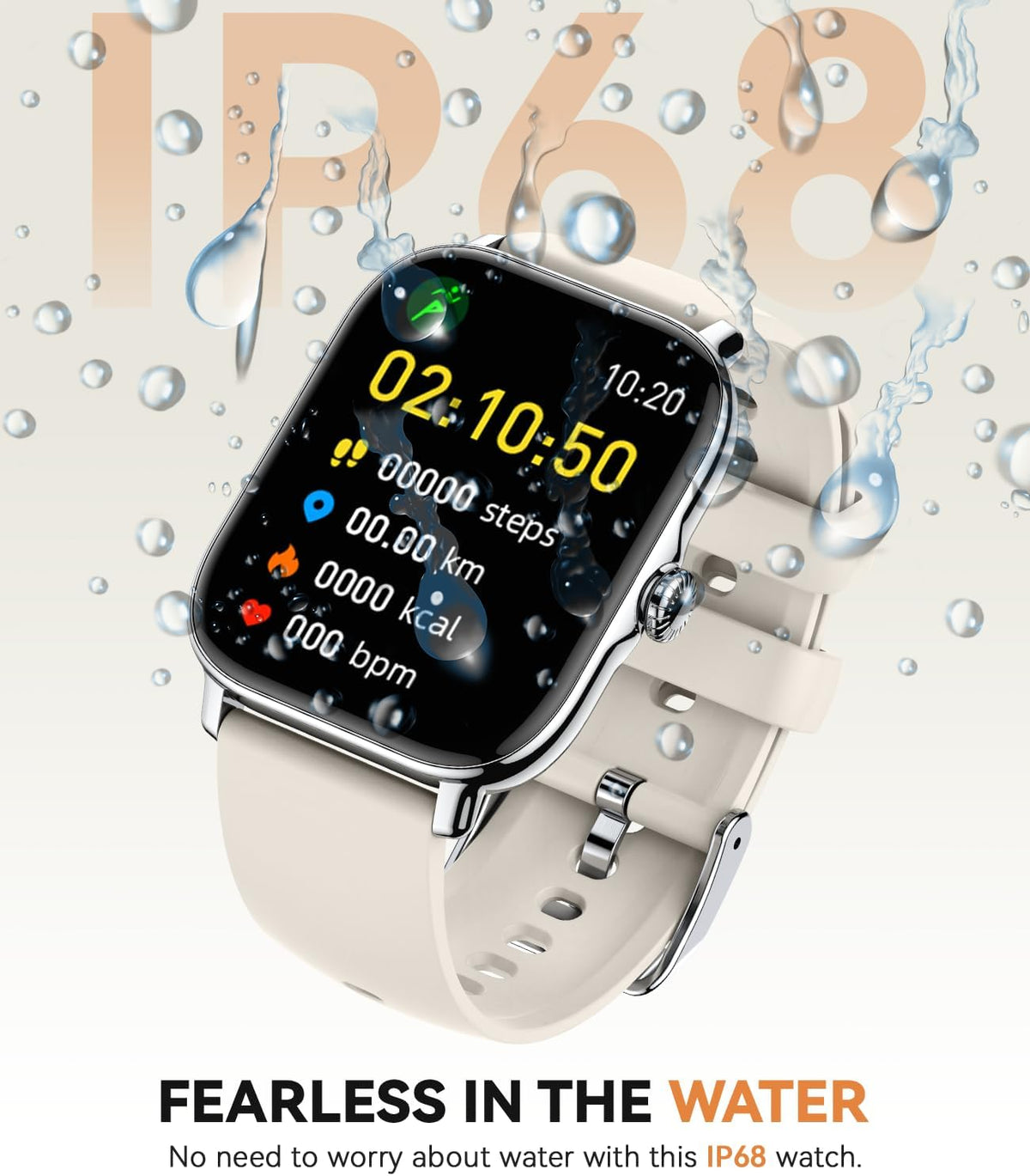 Reloj inteligente para mujeres y hombres, contador de actividad, reloj inteligente 2025 IP68 impermeable con monitor de actividad y contador de actividad, compatible con Android, iPhone, iOS, Samsung