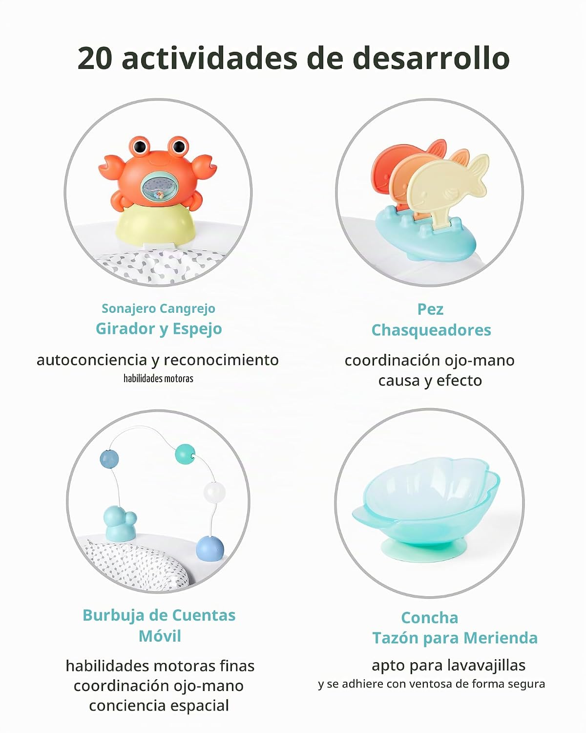 Skip Hop Centro de actividades para bebés 2 en 1 con más de 20 actividades de desarrollo, piano musical iluminado para jugar al tiempo boca abajo, 4 juguetes móviles y con clip y asiento giratorio de