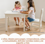 Mesa de Madera Maciza Melissa & Doug y 2 Sillas para Sala de Juegos