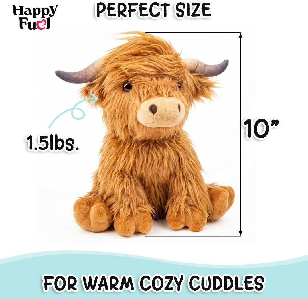 Highland Cow - Animal de peluche apto para microondas, almohadilla...