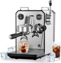 Gemilai G3006A Máquina de café expreso, máquina de café expreso de extracción en frío y caliente para el hogar, control y pantalla PID dual, bomba de 15 bares, programa de preparación ajustable
