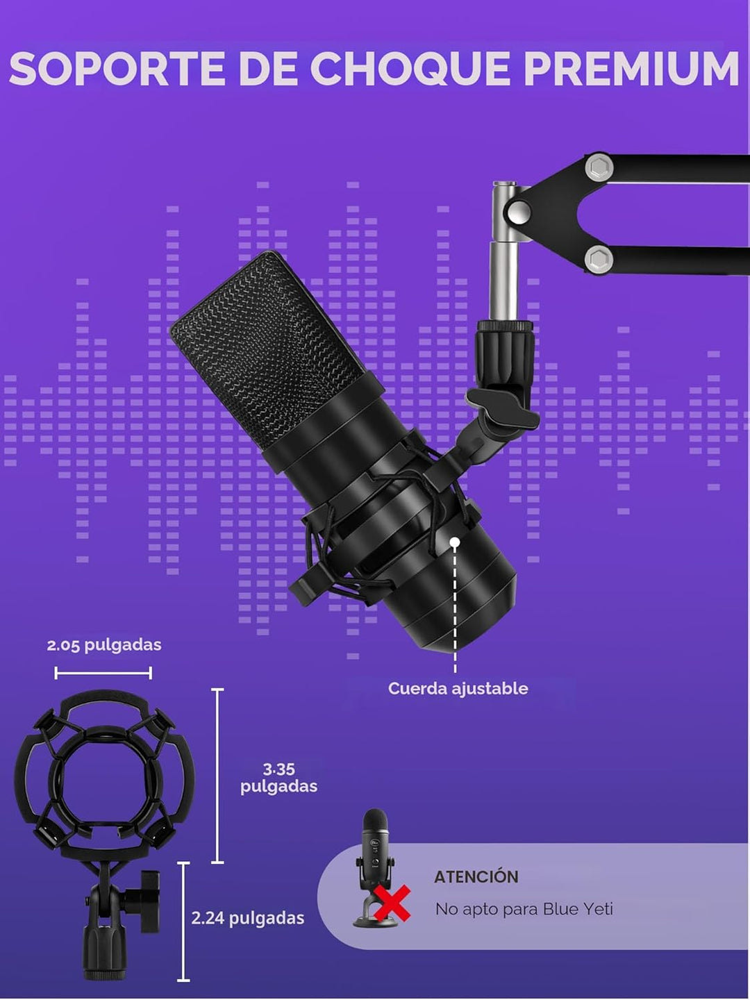 InnoGear Soporte de Micrófono con Brazo Articulado para Blue Yeti H...