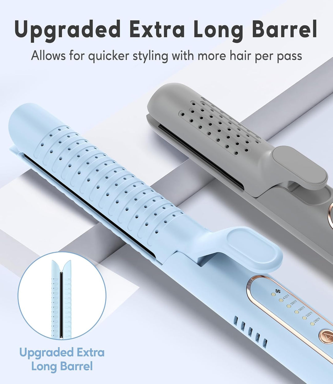 Farery Chill Set - Plancha rizadora de aire suave: aire suave para...