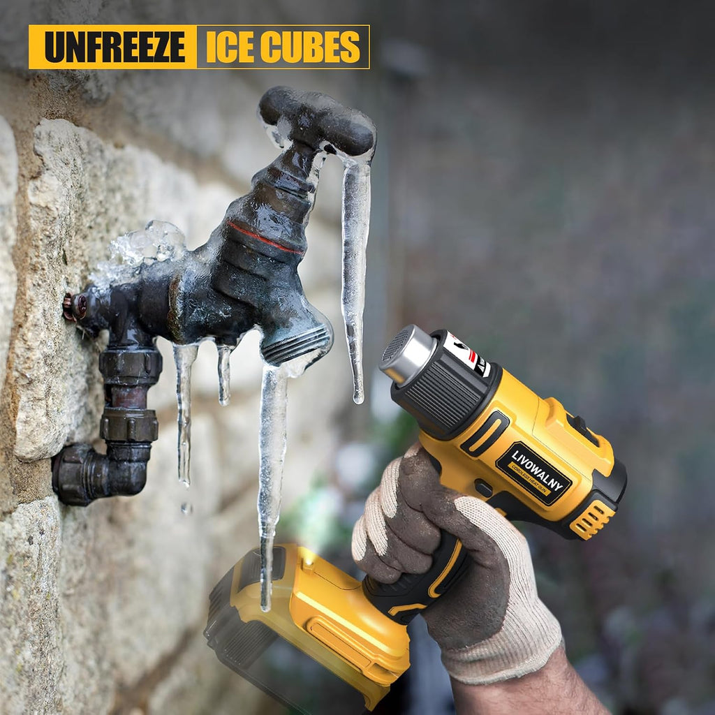 Pistola de calor inalámbrica compatible con batería Dewalt de 20 V (solo