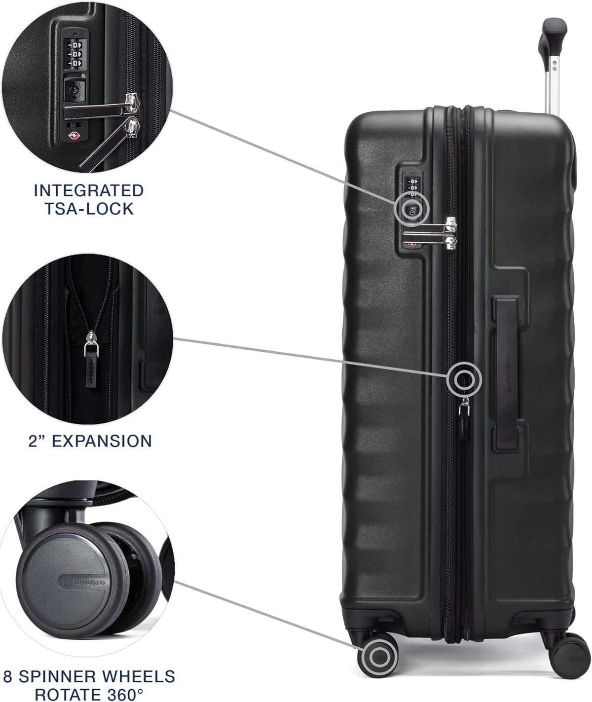 Travelpro Maxlite Air V2 Maleta de carcasa rígida expandible, Negro