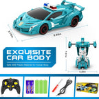 FDJ Automóvil a control remoto – Robot de automóvil transformable 2 en 1, Verde jade
