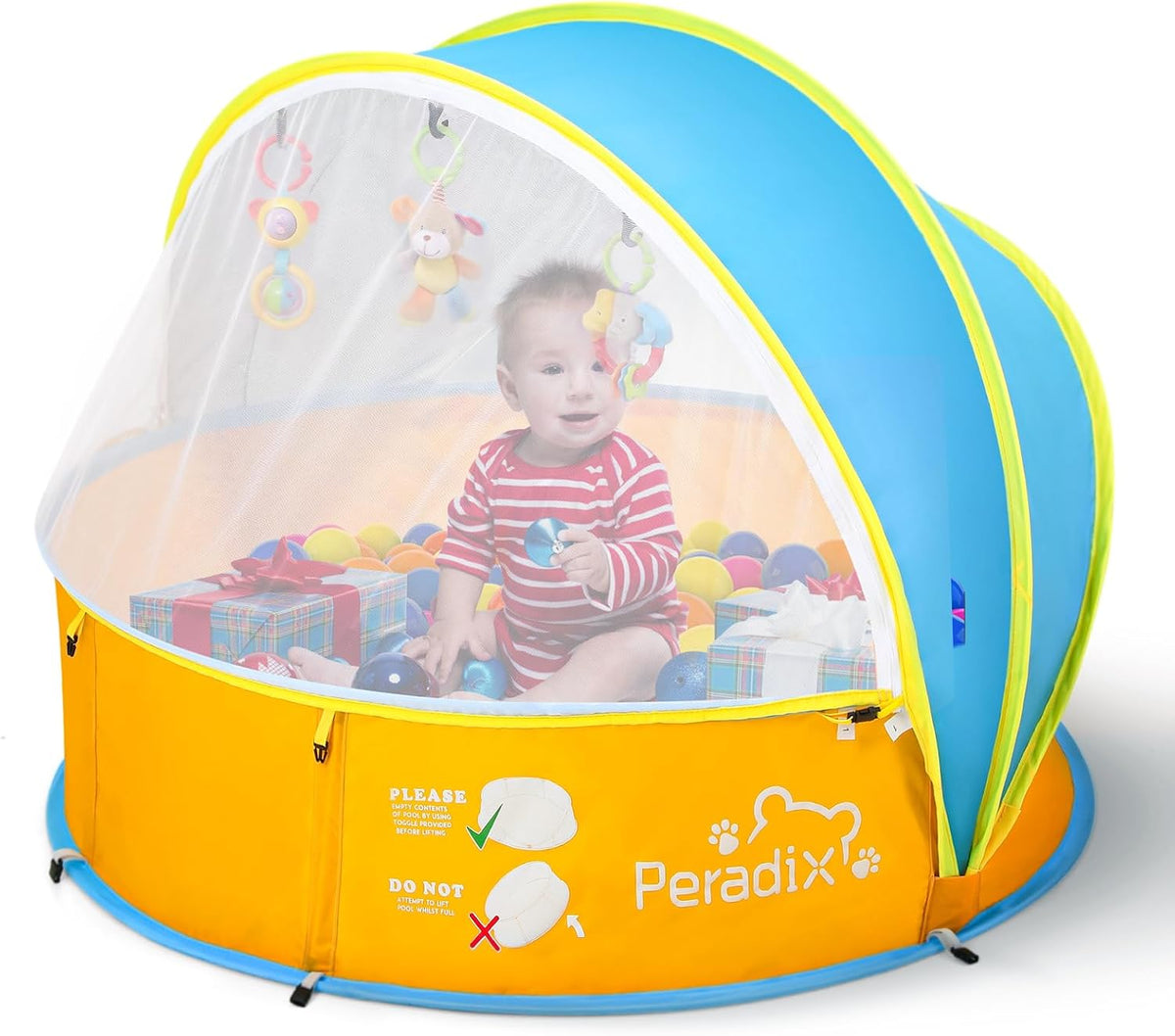 Peradix - Tienda de campaña de playa, piscina infantil para niños y mascotas con toldo de sombra UV