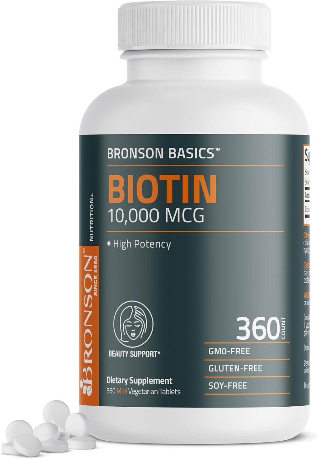 Bronson Biotina 10,000mcg, Mejora la salud del cabello, la piel y l...