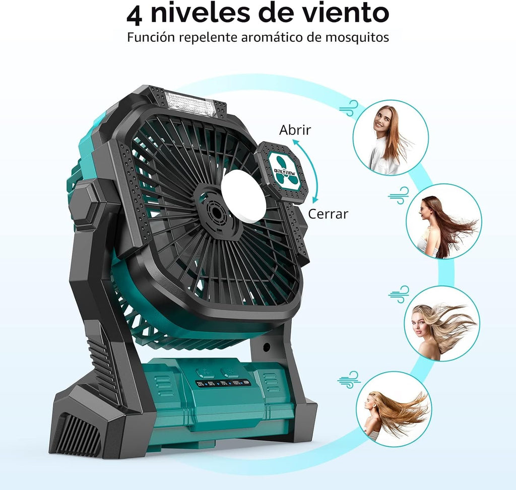 ONLYNEW Ventilador portátil recargable de 20000 mAh, ventilador sin...