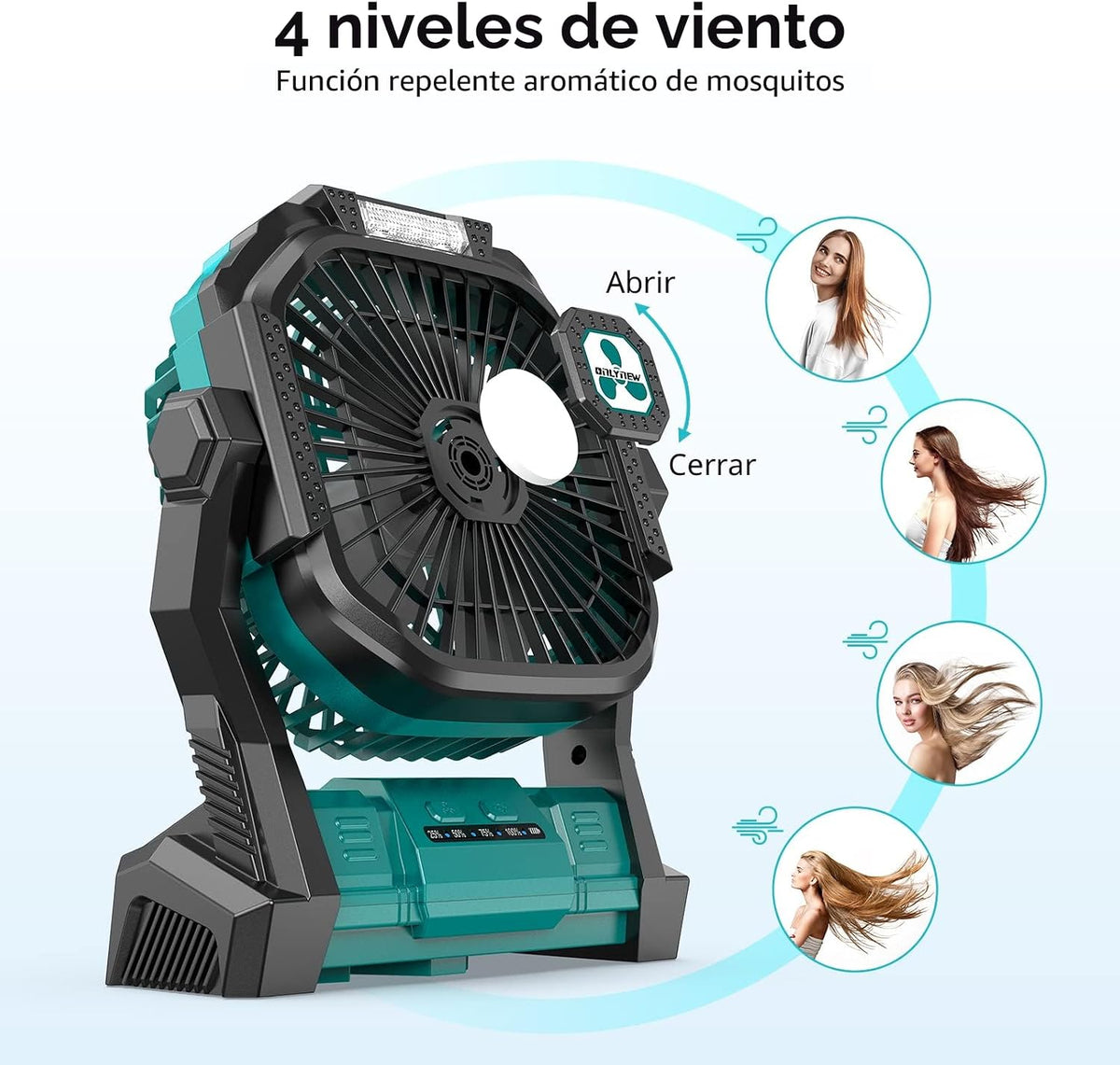 ONLYNEW Ventilador portátil recargable de 20000 mAh, ventilador sin...