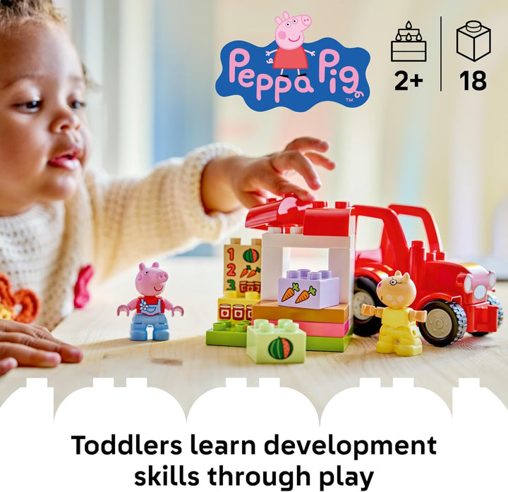 LEGO DUPLO Peppa Pig Tractor and Market - Juguete de construcción p...