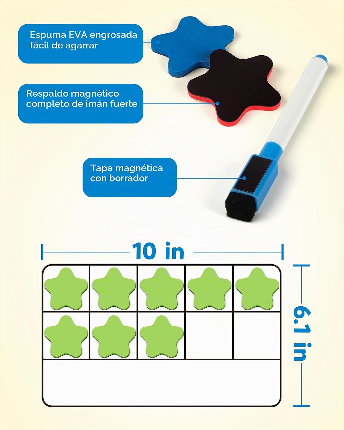 Coogam Conjunto Magnético de Marco de Diez, Juegos de Conteo de Números EVA Manipulativos Matemáticos, Juguete Educativo Montessori, Regalo para Niños de Jardín de Infantes y Aula de 3, 4, 5 Años