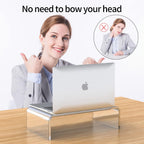 Soporte elevador de monitor de acrílico, elevador para laptop, L14 x W7.5 x H4