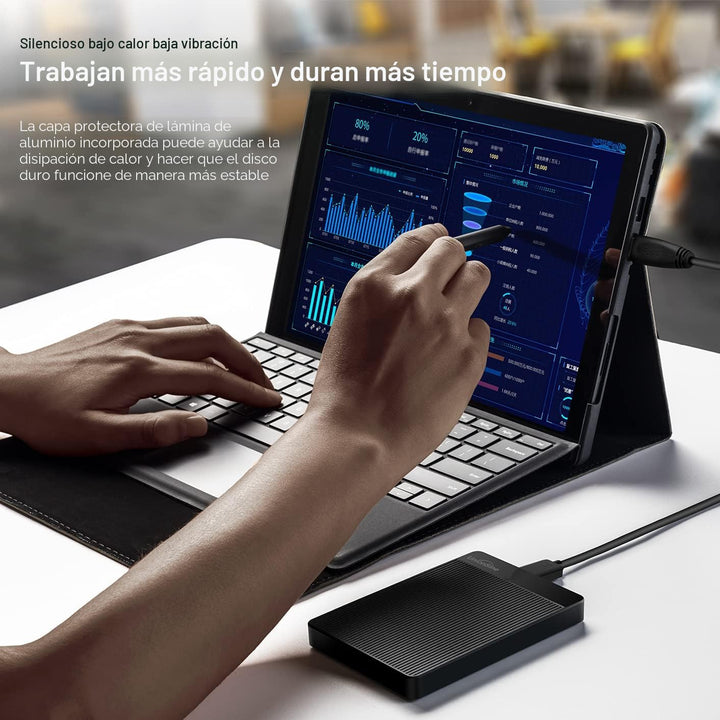 UnionSine - Disco duro externo portátil ultradelgado de 1 TB, HDD,...