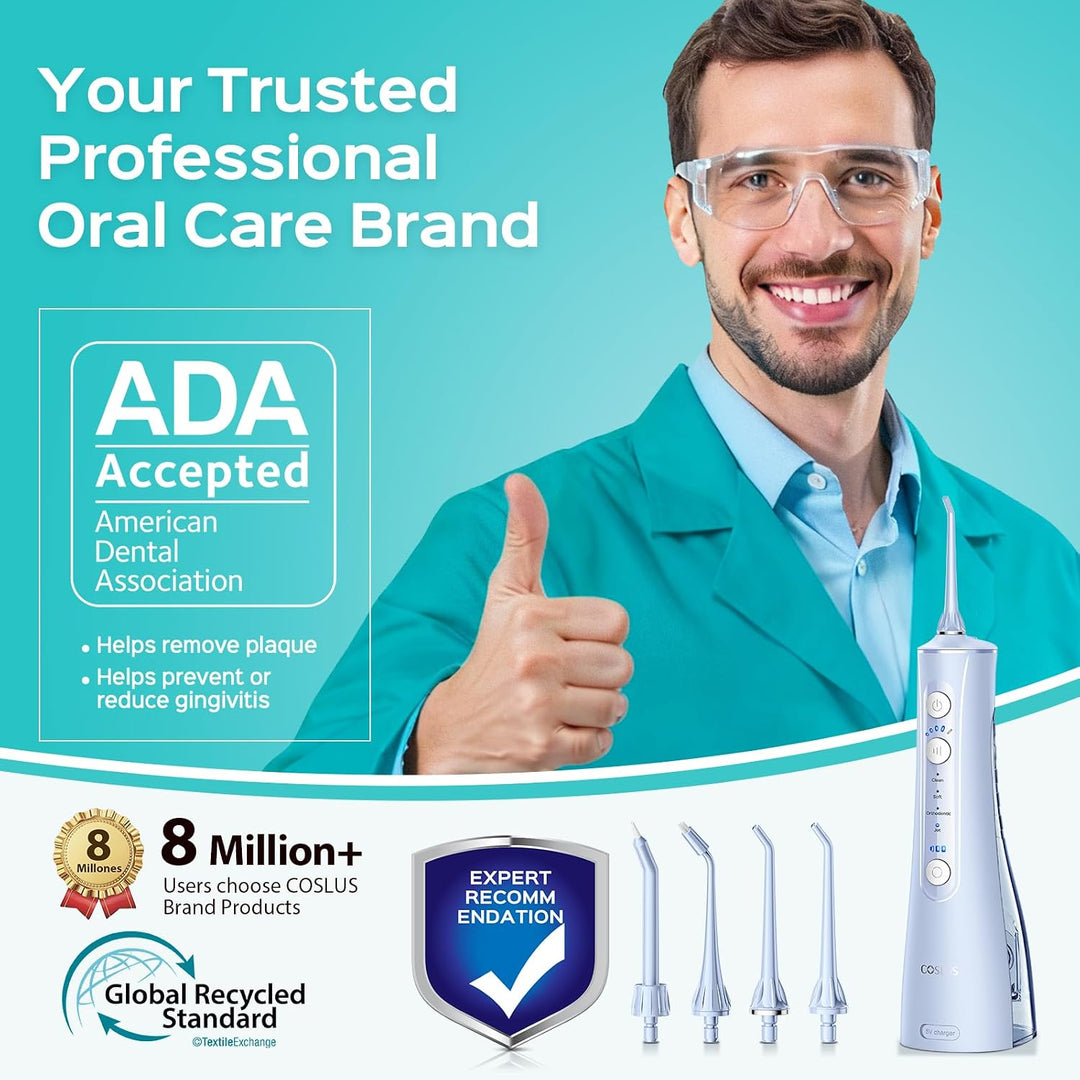 COSLUS - Irrigador de agua portátil para dientes: 4 modos y 5 nivel...
