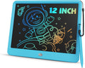 Tableta de escritura LCD de 12 pulgadas, tablero de dibujo colorido, tablero de garabatos, almohadilla de escritura borrable y reutilizable, educativa para niñas y niños de 3 a 8 años (azul)