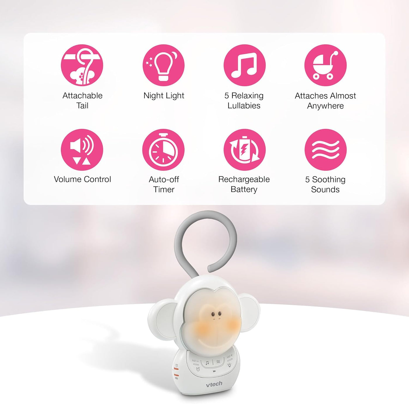VTech VM819 Baby Monitor + BC8211 Myla the Monkey Bundle - Monitor...