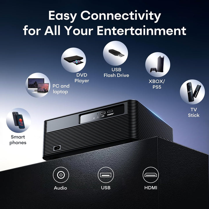 Boldever Proyector inteligente de Google TV 3000 ANSI - Proyector 4...