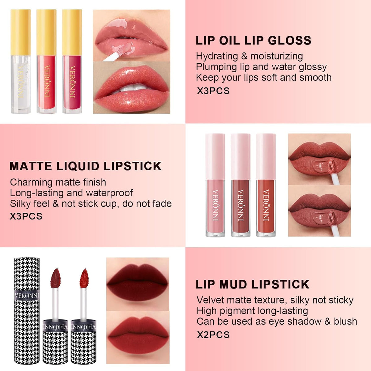 VERONNI Juego de maquillaje todo en uno para mujer, kit completo de...