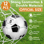 12 pelotas de fútbol desinfladas de Navidad, tamaño 5/4 a granel con bolsa de cordón para fútbol oficial, deporte, cristiano, donación, regalo de Navidad