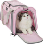 Petsfit Transportador Cat Aprobado por aerolínea, 17.5 × 10.5 × 10.5 pulgadas, rosa
