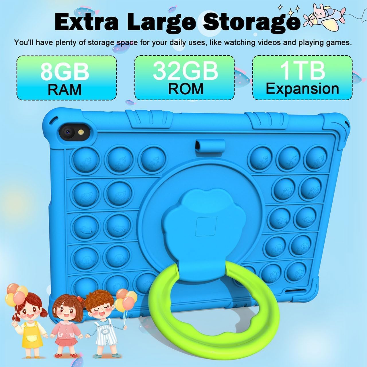 Tablet Android 15 para niños, tableta de 10 pulgadas para niños, 8...