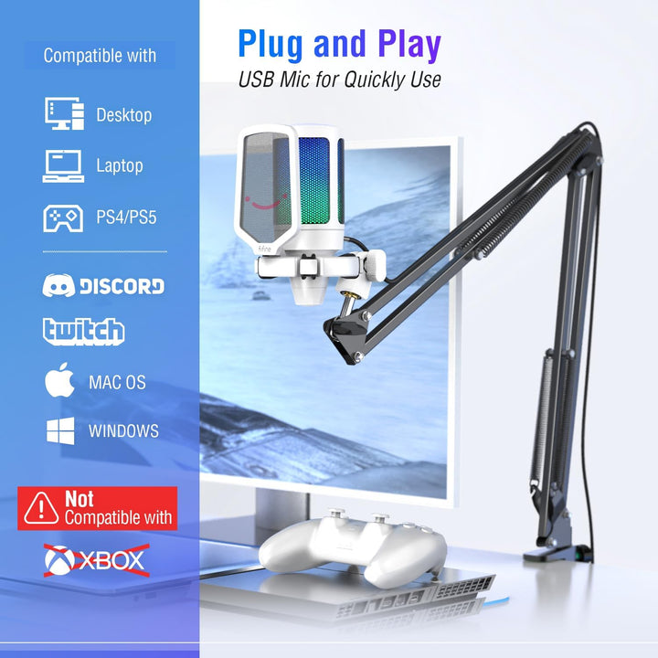 FIFINE Kit de micrófono USB para juegos de transmisión, condensador...